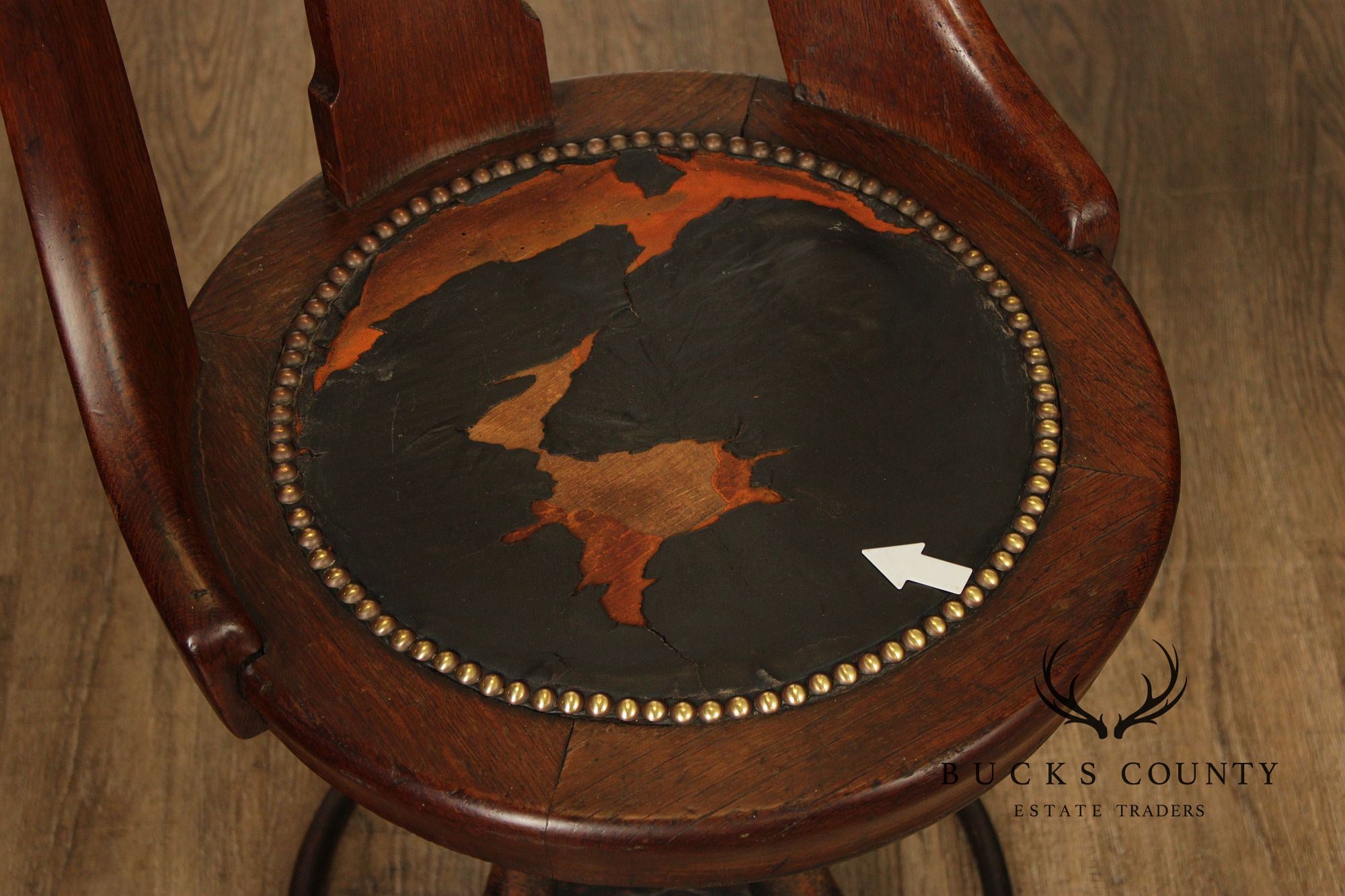 Antique Ship’s Table With Set Of Six Ship Chairs