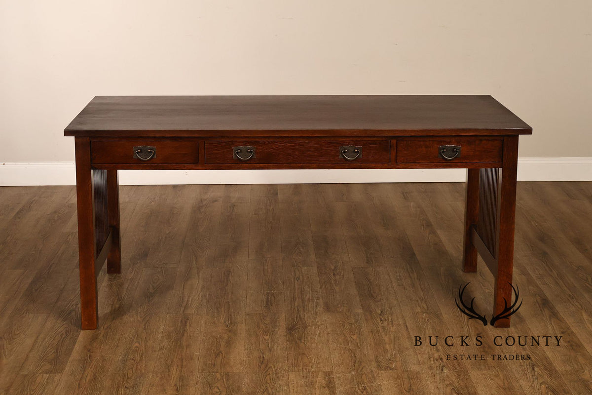 Stickley Mission Collection Oak Three-Drawer Writing Desk