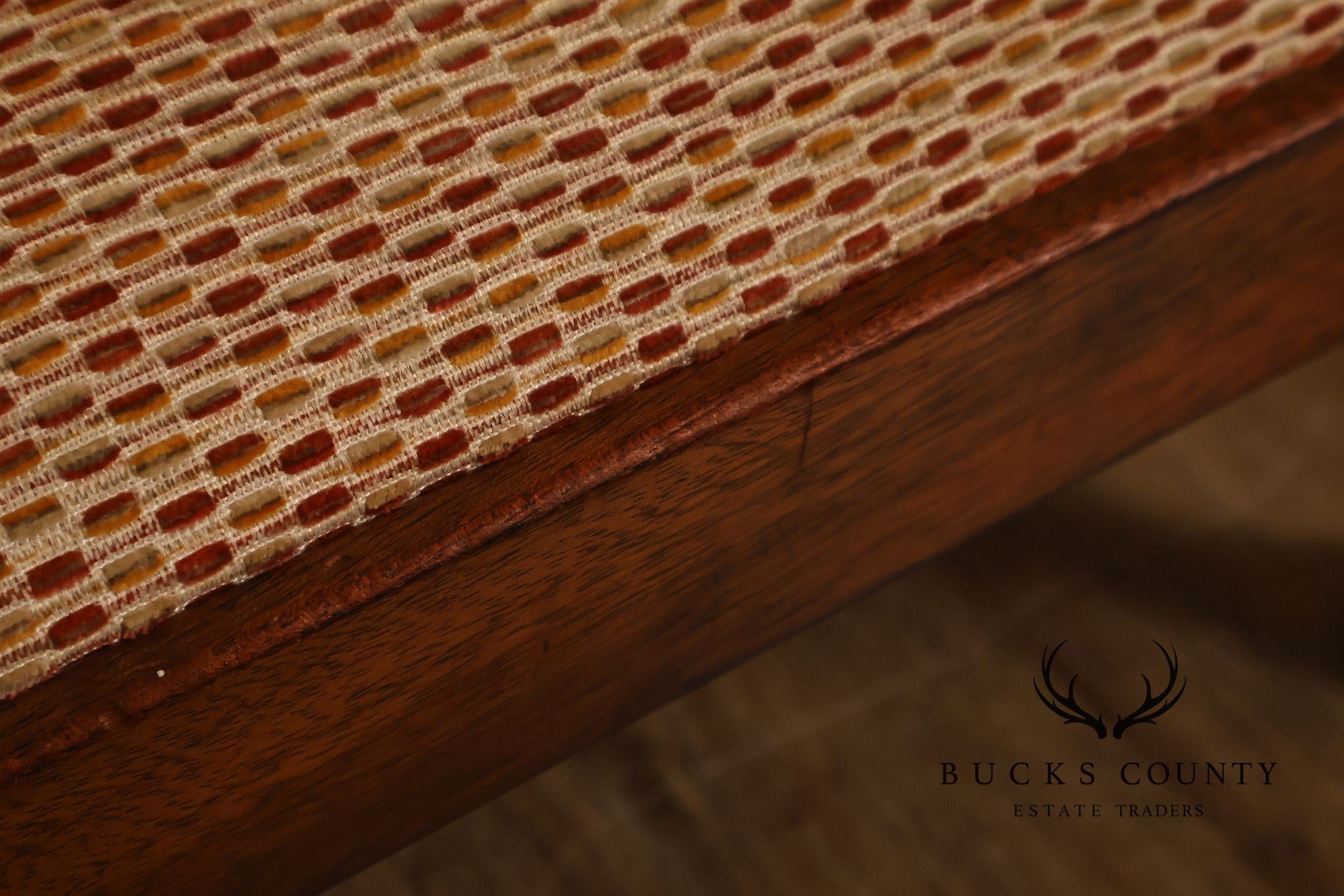 Queen Anne Style Vintage Mahogany Six Leg Footstool