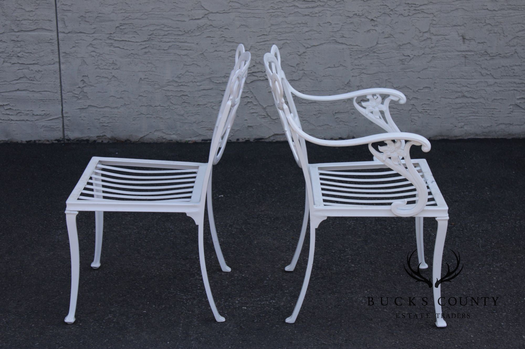Brown Jordan Set of Eight Cast Aluminum 'Day Lily' Outdoor Dining Chairs