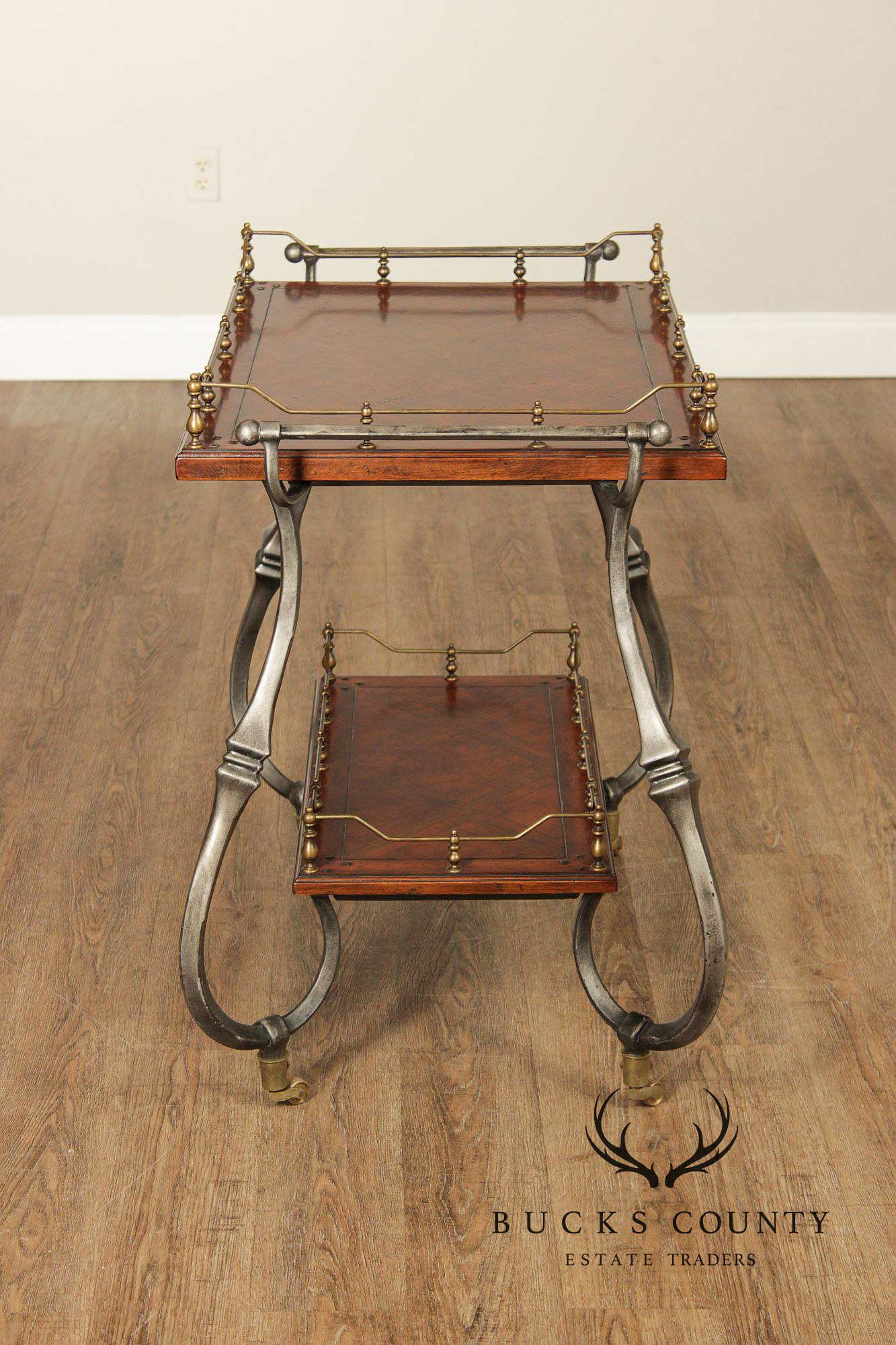 Artistica Italian Style Two-Tier Rolling Bar Cart
