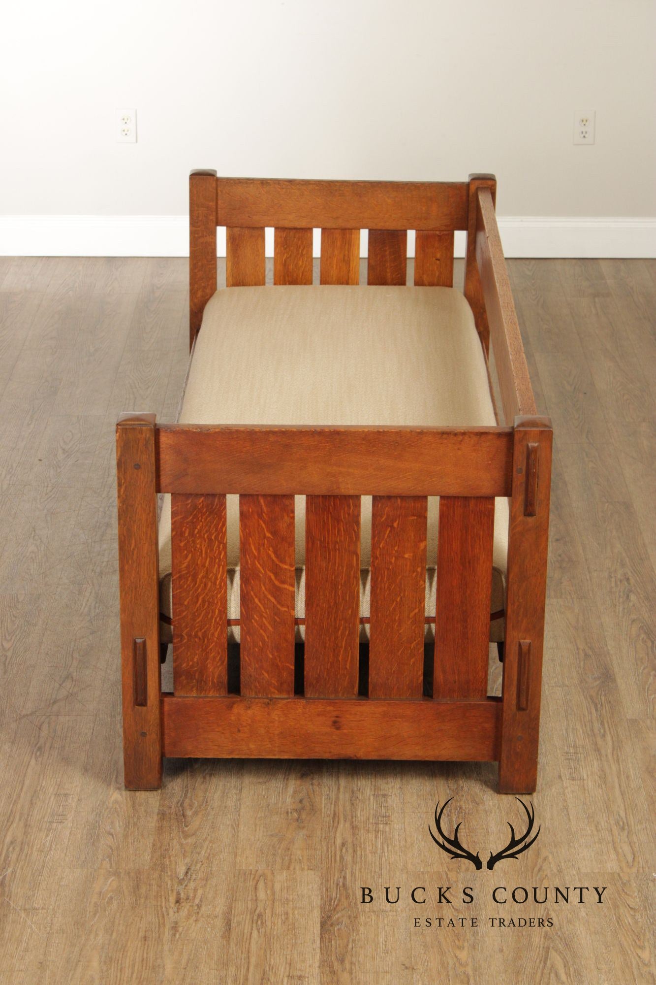 Gustav Stickley Mission Oak Even Arm Settle Sofa