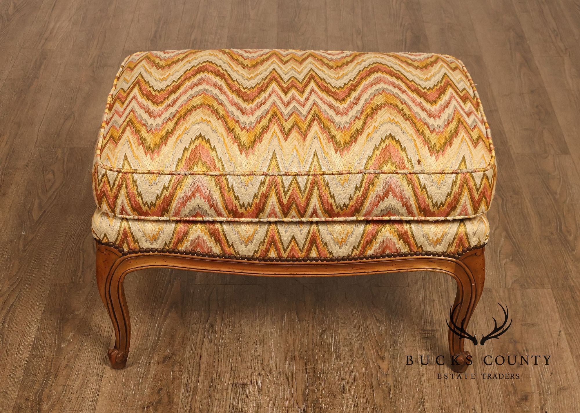 Baker Furniture Louis XV Style Wing Back Bergère Chair And Ottoman