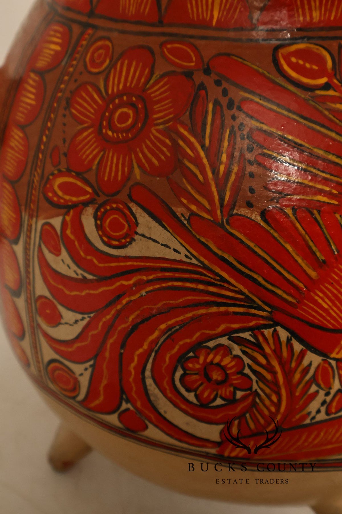 Mexican Folk Art Pottery Vase