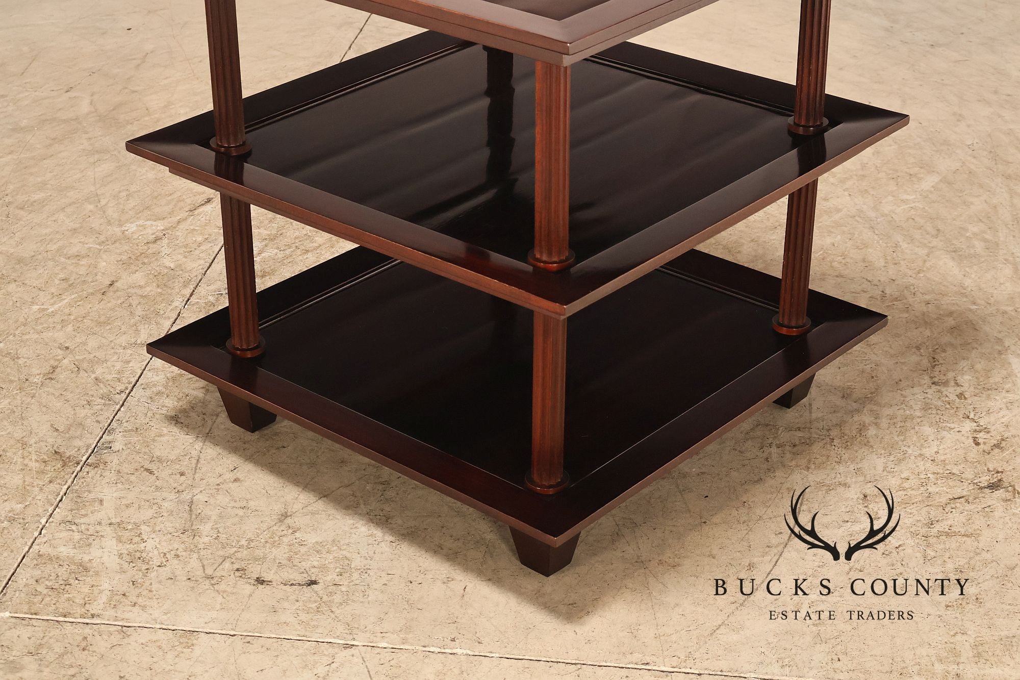 Baker Furniture Barbara Barry Collection Three Tier Mahogany Side Table