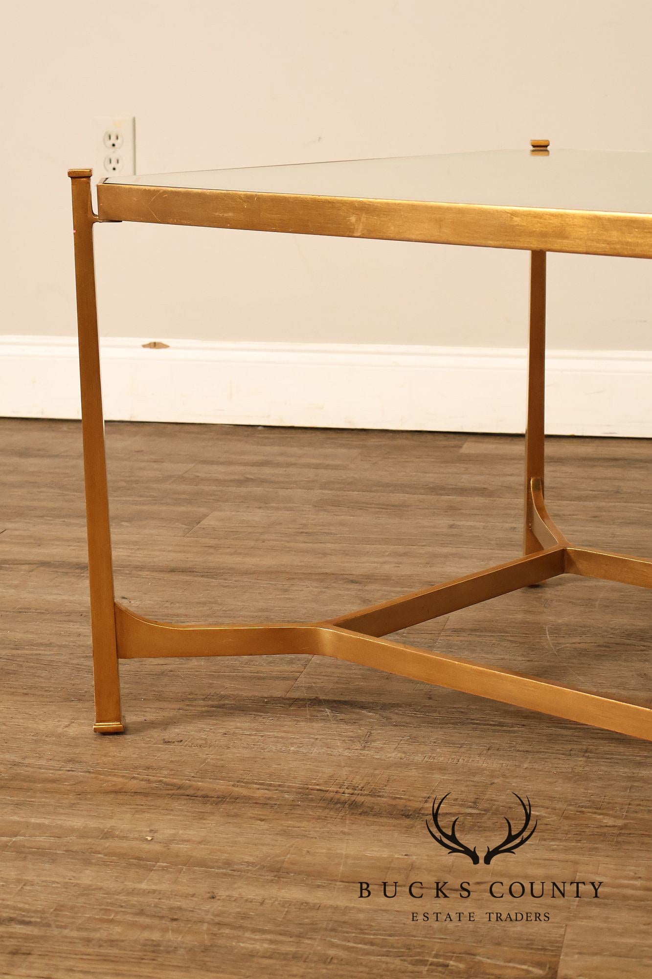Jonathan Charles Luxe Gilded iron Eglomise Cocktail Table