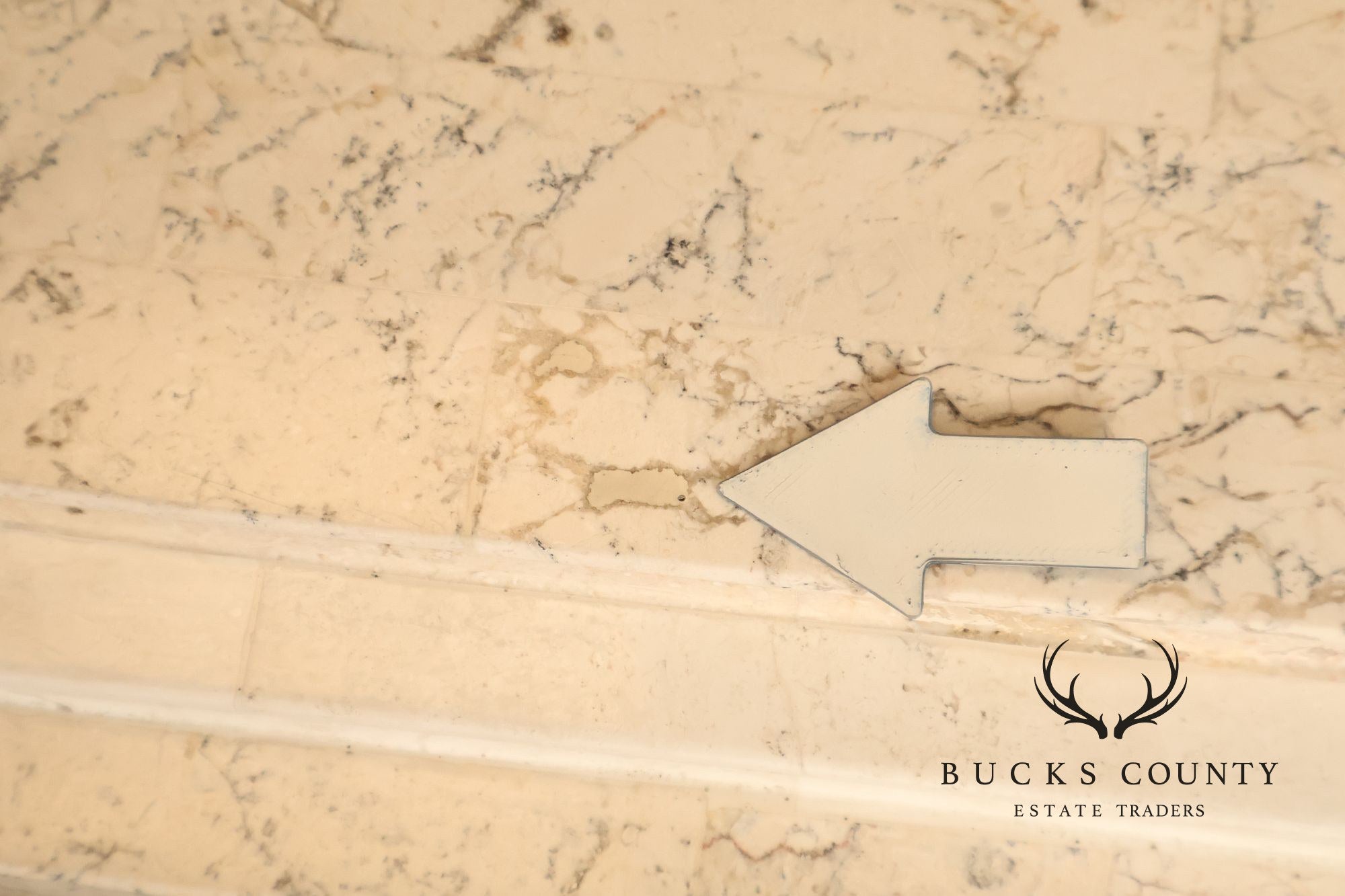Neoclassical Style Travertine Console Table With Metal Stretcher