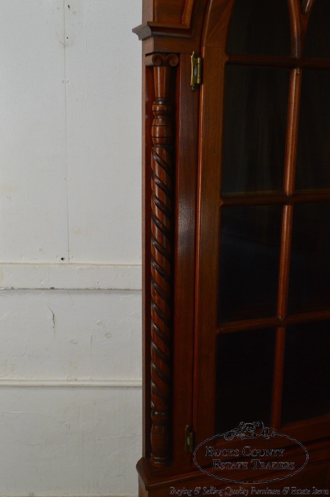 Chippendale Style Hand Crafted Solid Walnut Corner Cabinet