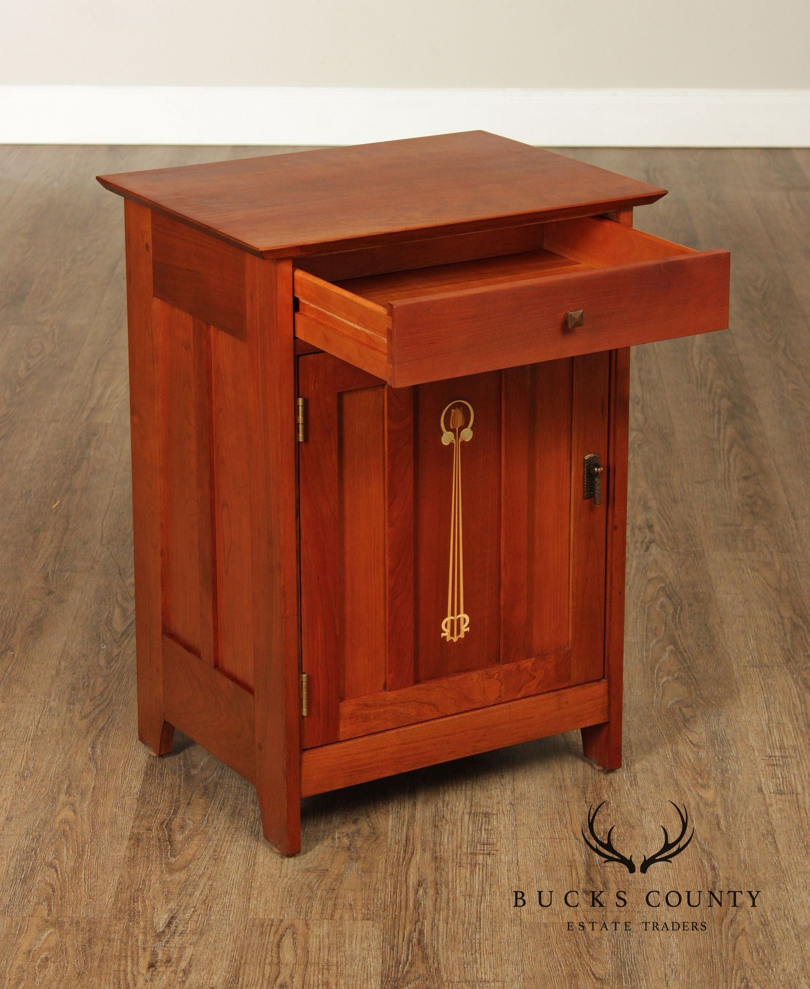 Stickley Collectors' Edition Inlaid Cherry Harvey Ellis Cabinet Nightstand