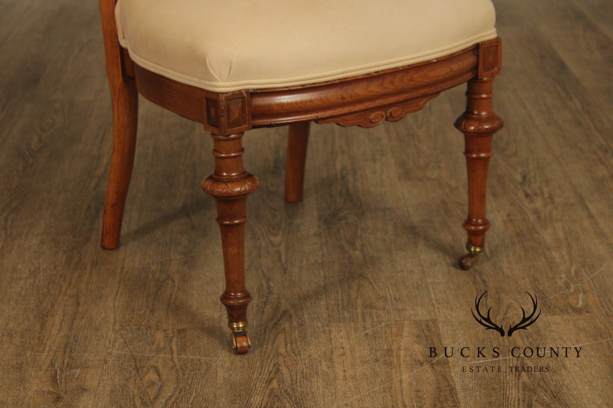 Antique Victorian Pair of Walnut Parlor Side Chairs