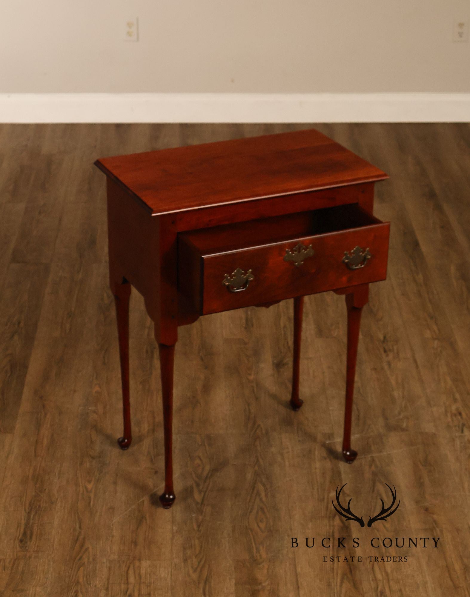 J.L. Treharn Colonial Revival Cherry One Drawer Console Table