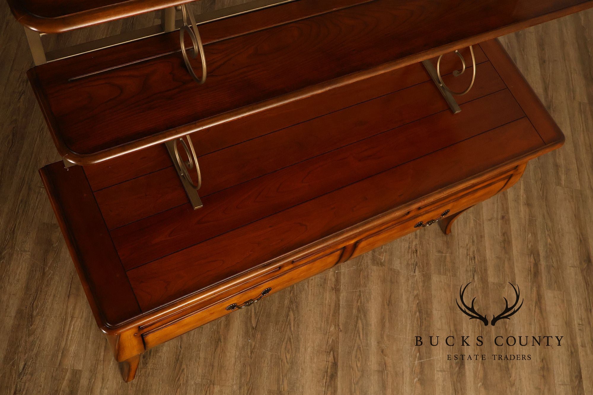 Drexel Heritage French Provincial Sideboard With Metal Scroll Baker's Rack