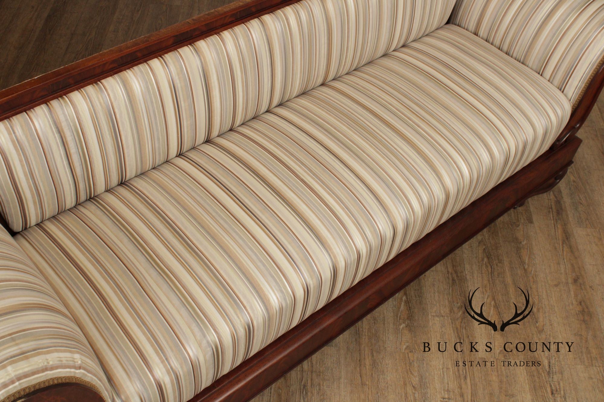 Antique 19th Century American Empire Mahogany Sofa