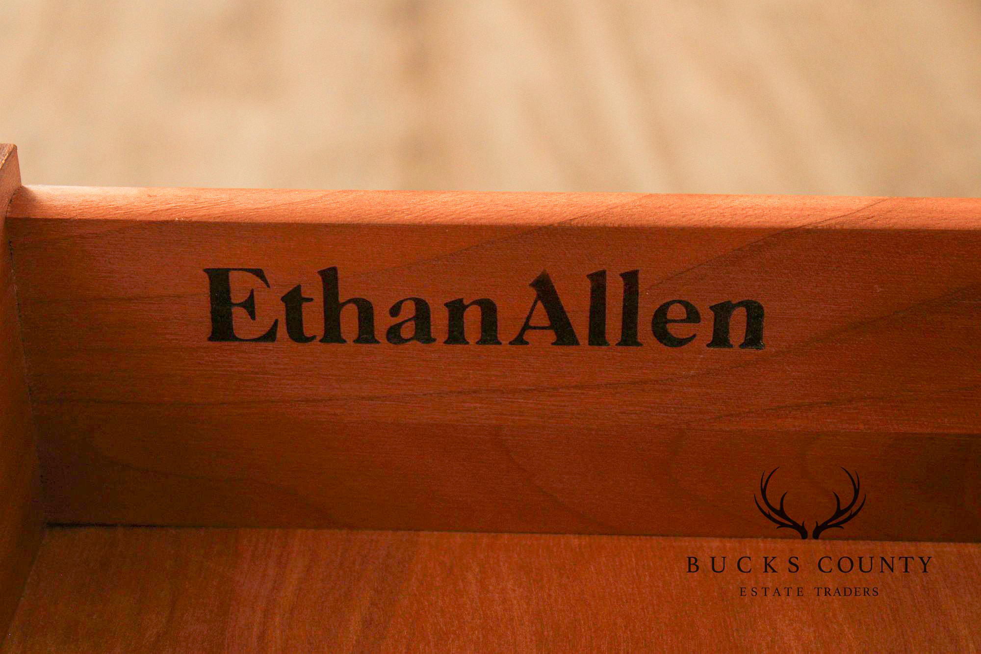 Ethan Allen Campaign Style Pair of End Tables