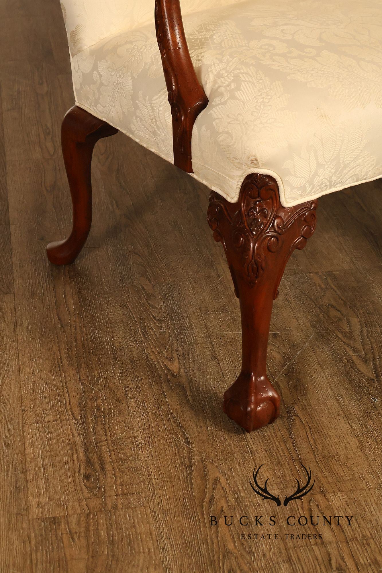 Southwood Chippendale Style Carved Frame Settee