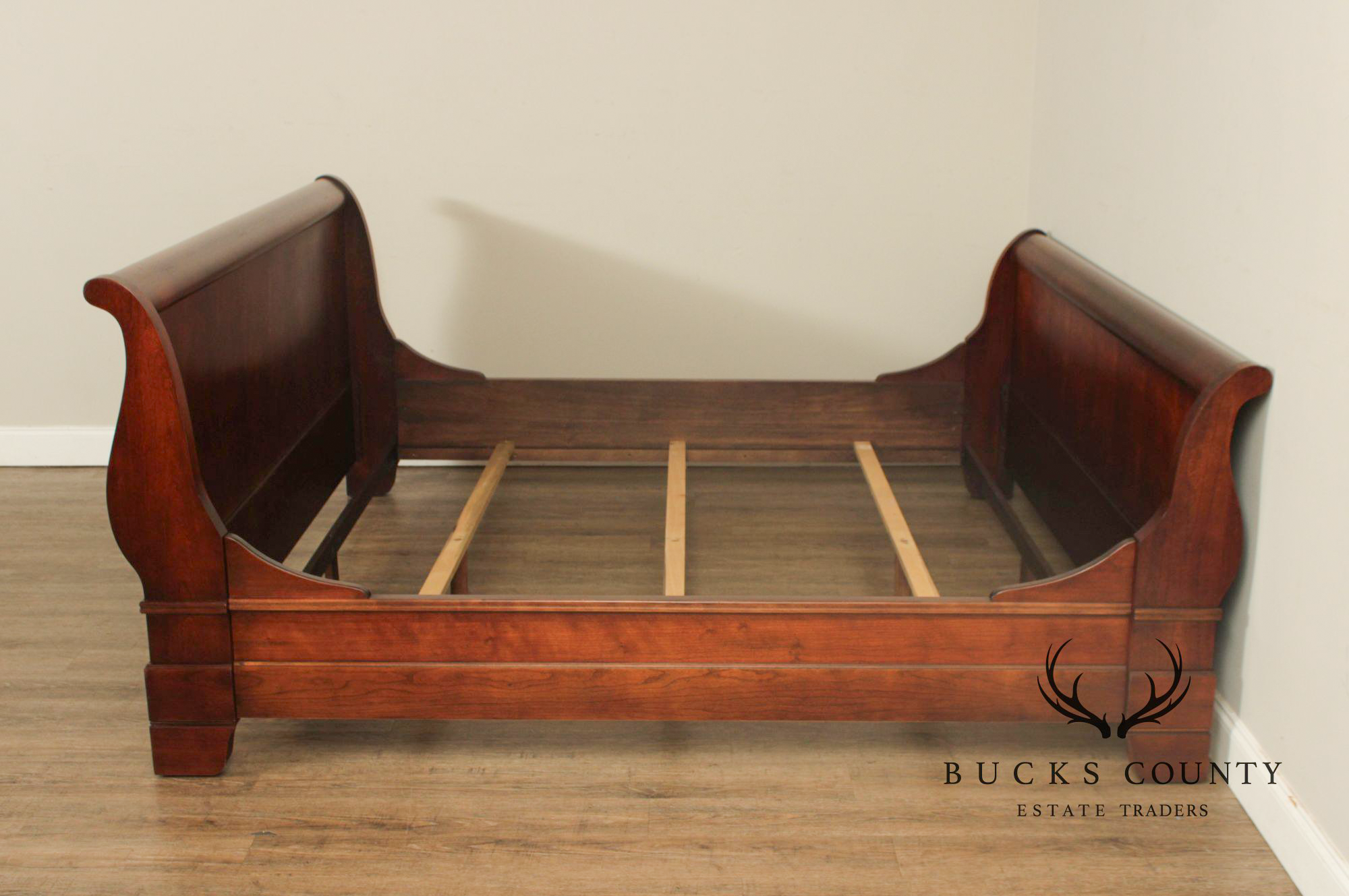 Louis Philippe Style Cherry King Sleigh Bed