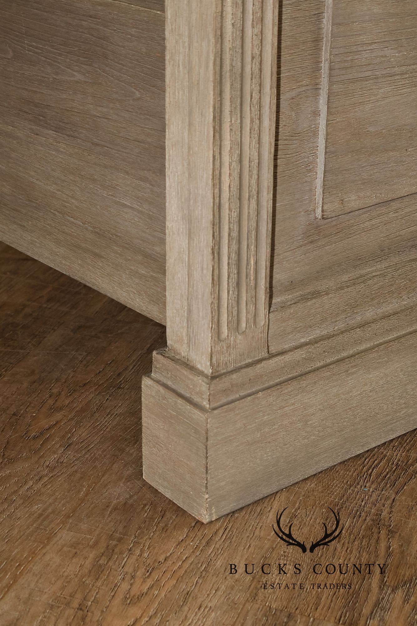 Natural Rustic Gray Finished King Size Country Style Panel Bed Frame