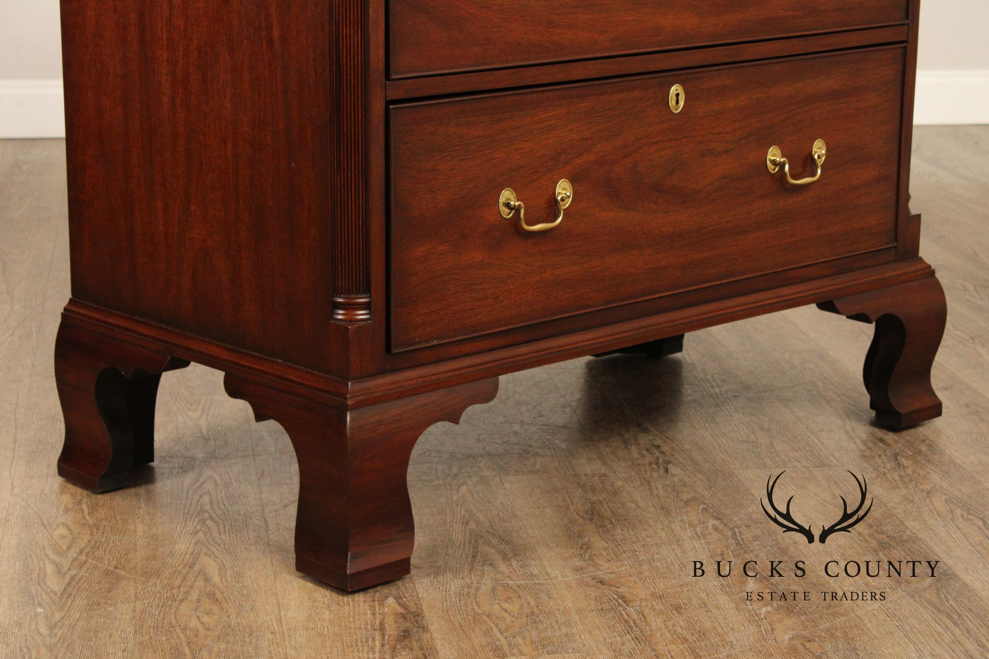 Henkel Harris Chippendale Style Mahogany New Market Tall Chest
