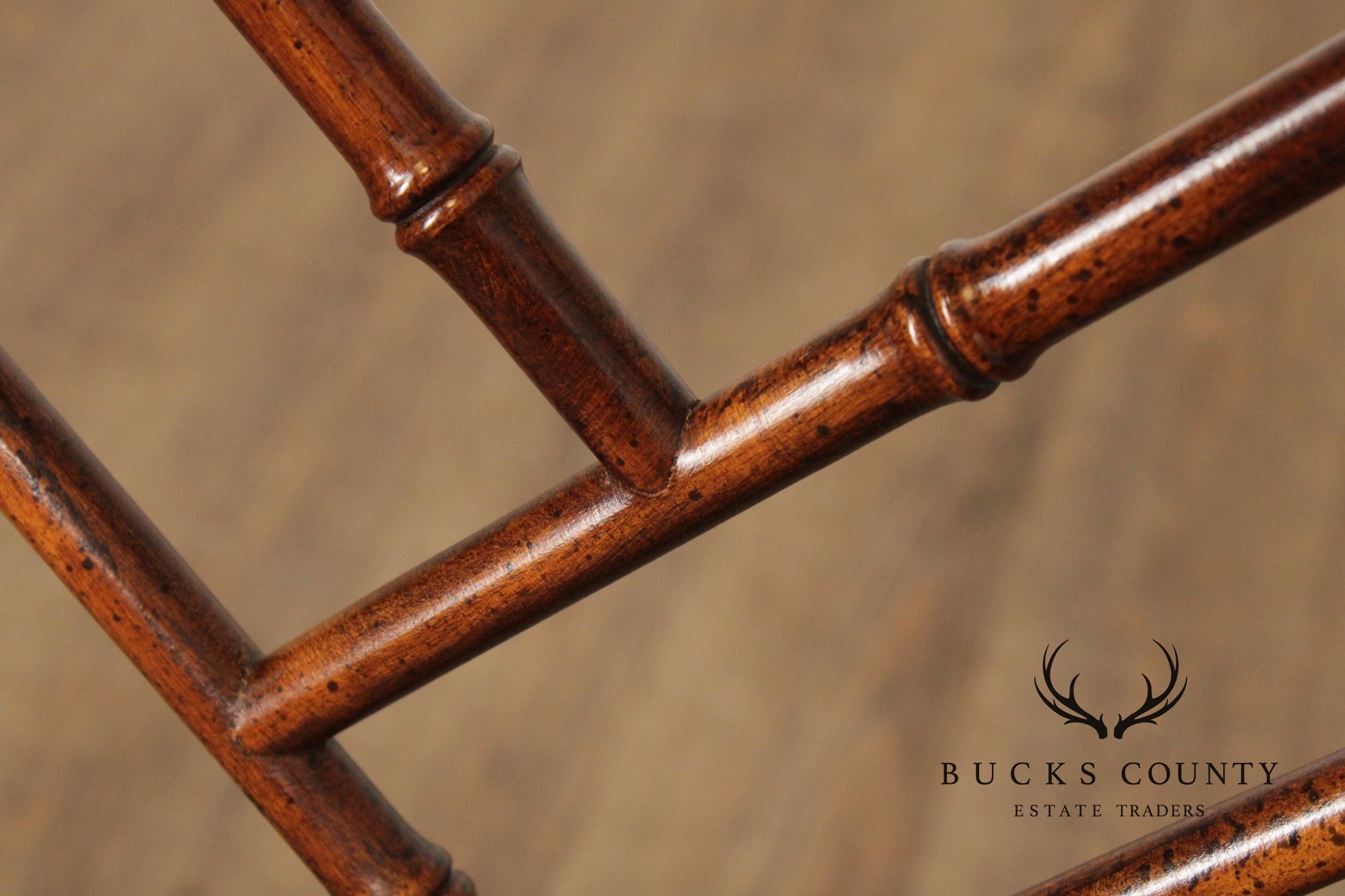 Chinese Chippendale Style Faux Bamboo Armchair