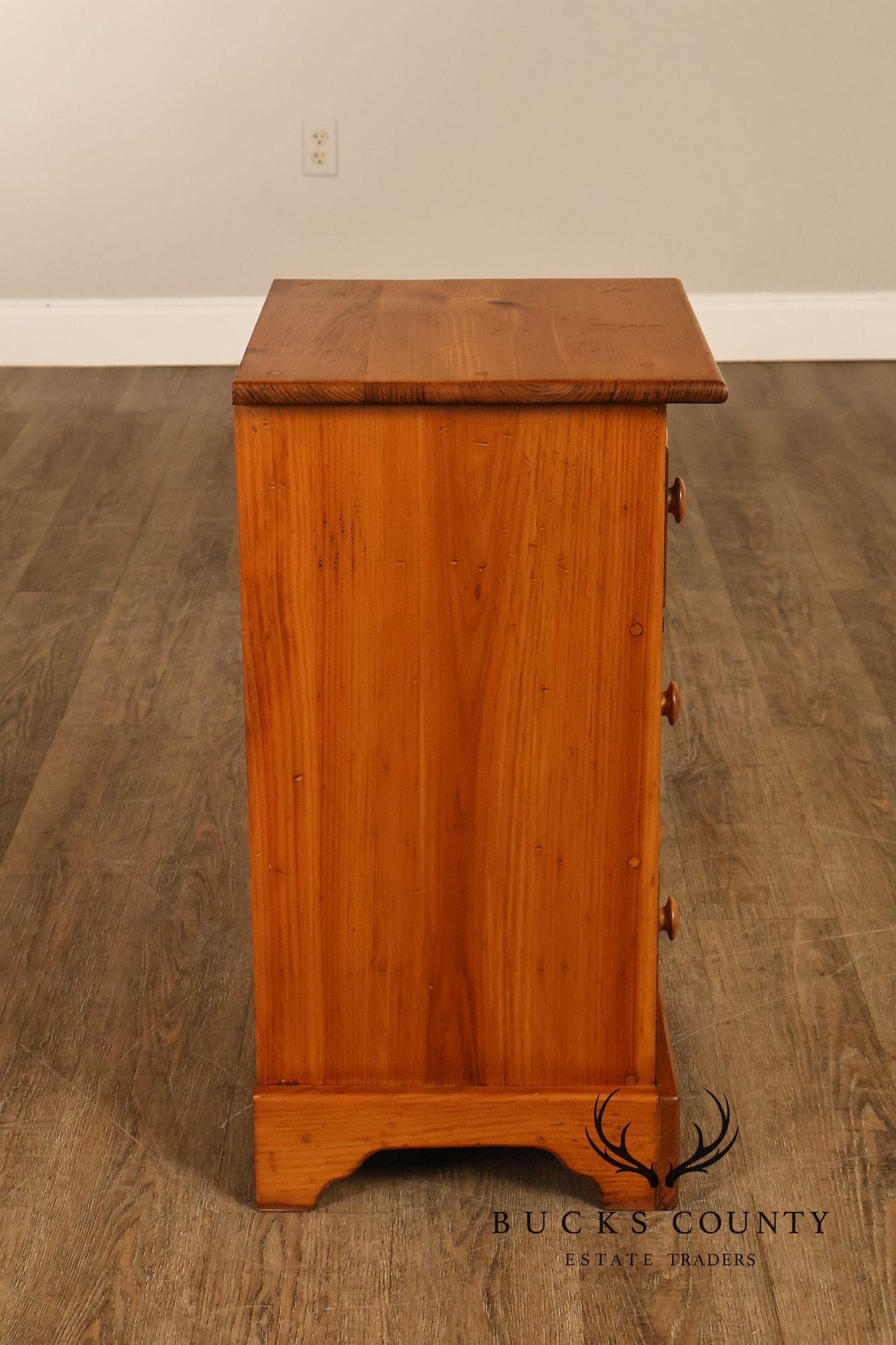Rustic Pine Four-Drawer Nightstand