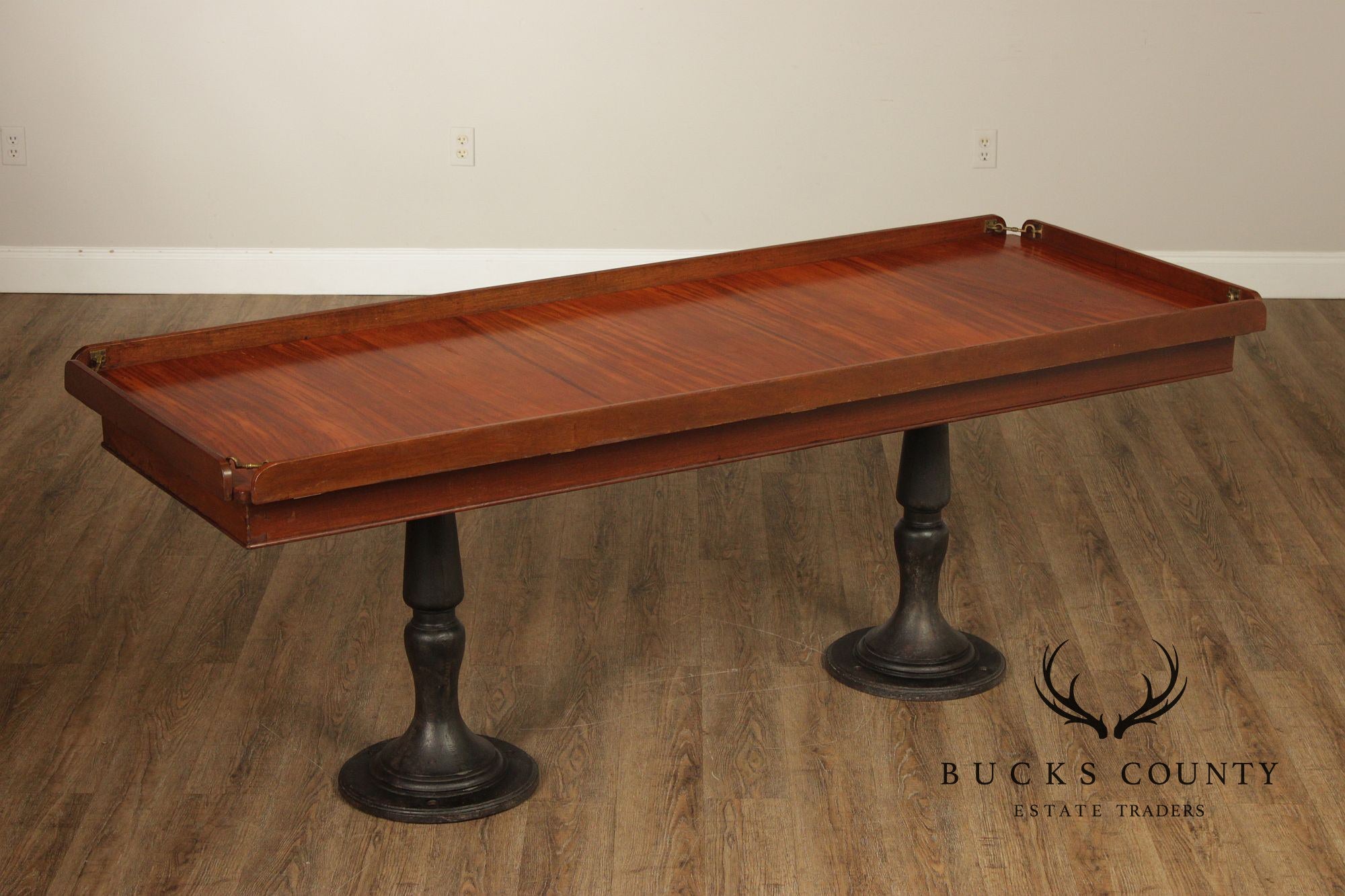 Antique Ship’s Table With Set Of Six Ship Chairs