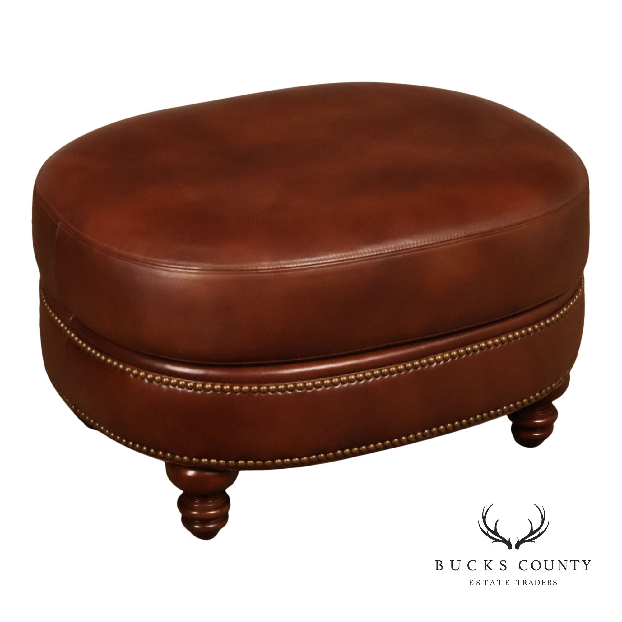 Bradington Young Traditional Style Leather Ottoman