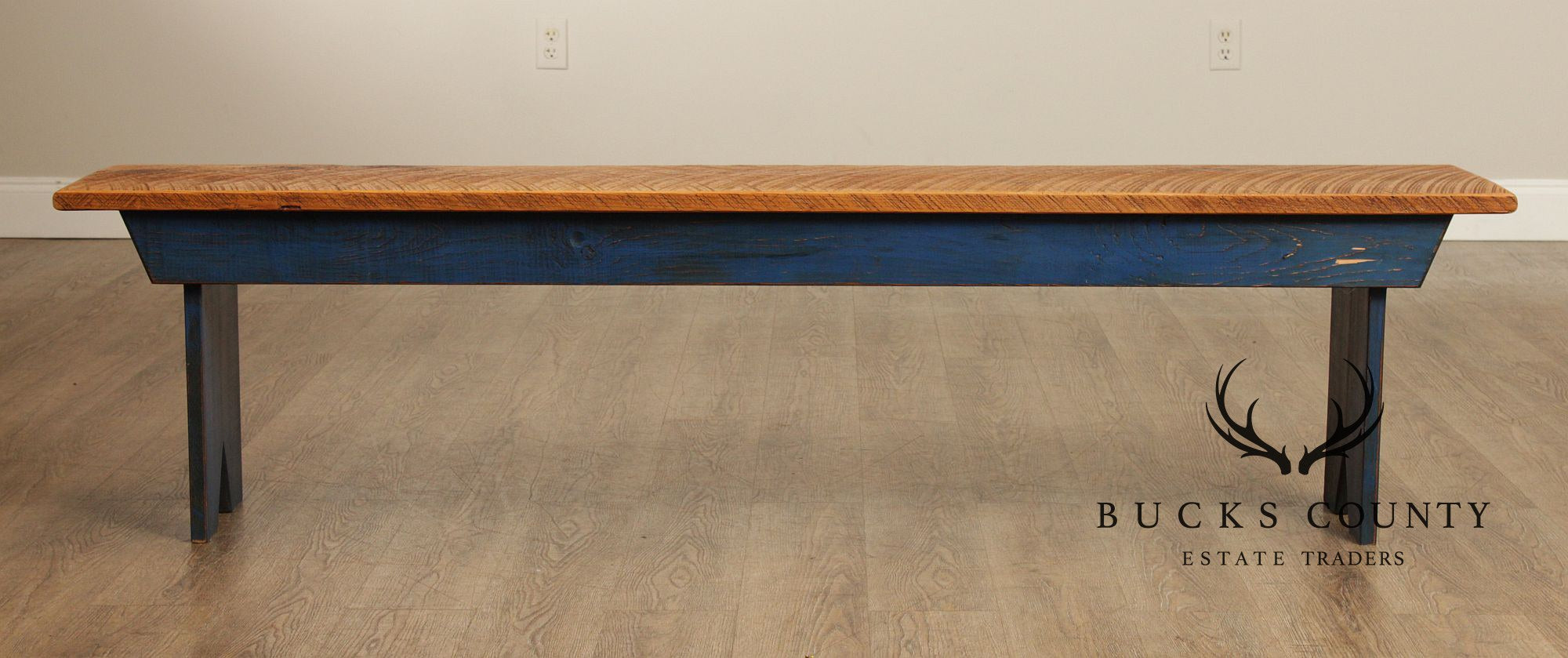 Custom Quality Farmhouse Painted Pine Bench