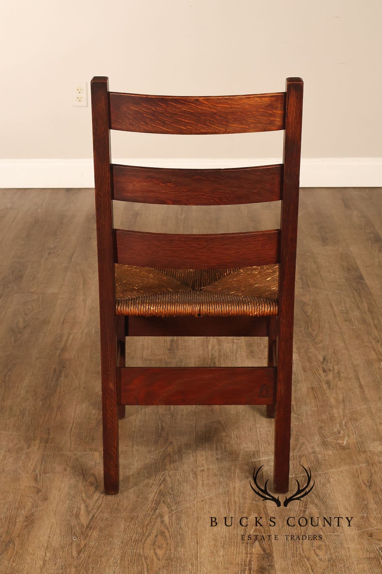 Antique Gustav Stickley Mission Oak Ladderback Side Chair