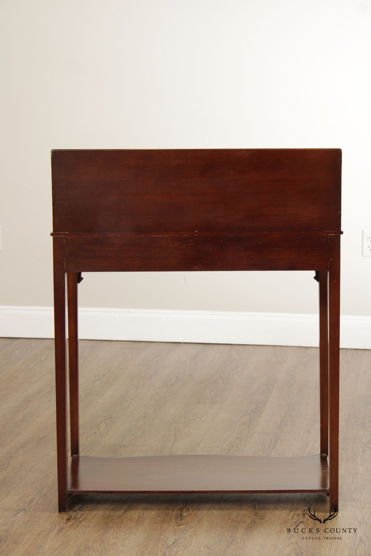 Georgian Style Mahogany Two-Drawer Server Console Table With Gallery