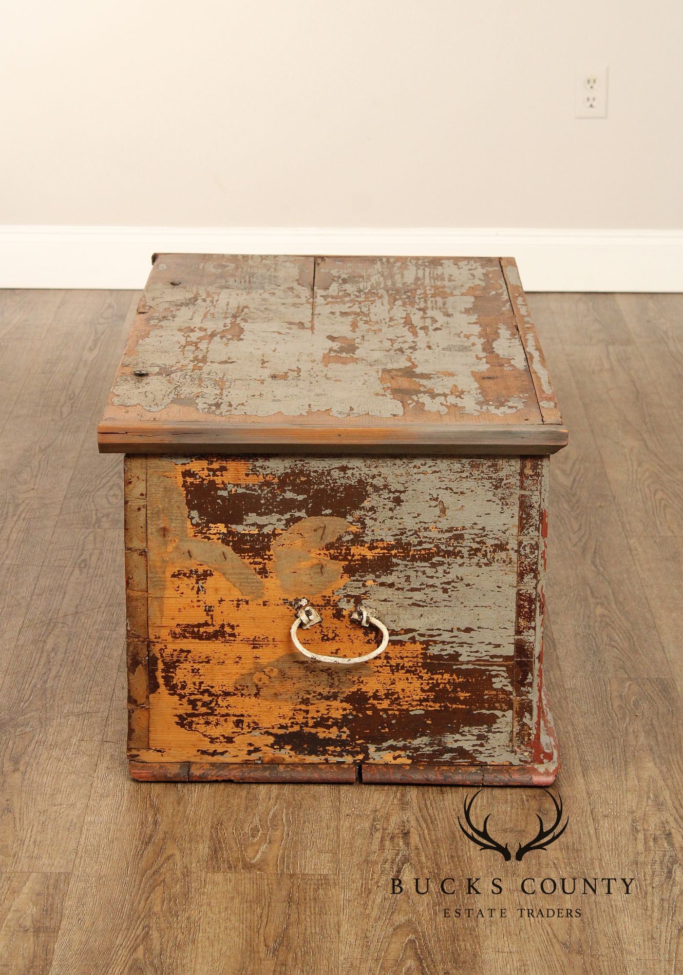 Antique Swedish Painted Pine Blanket Chest