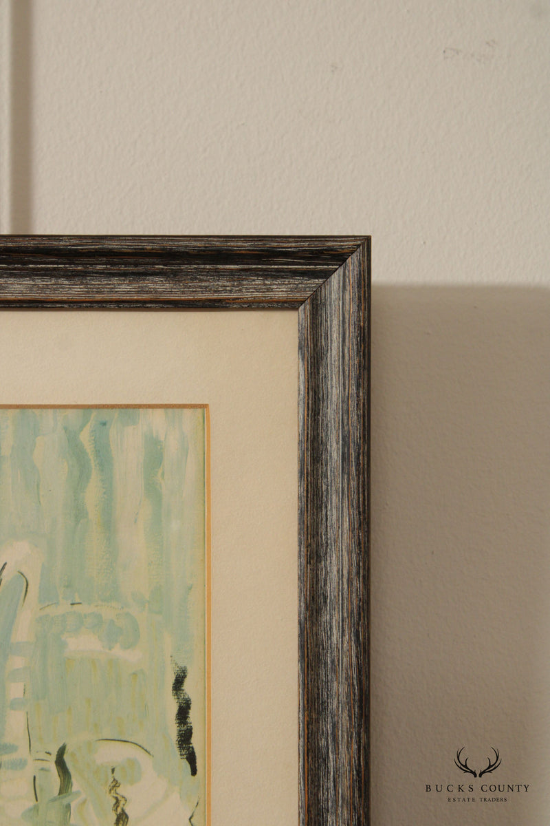 Milia Laufer Impressionist Style Framed Swan Print