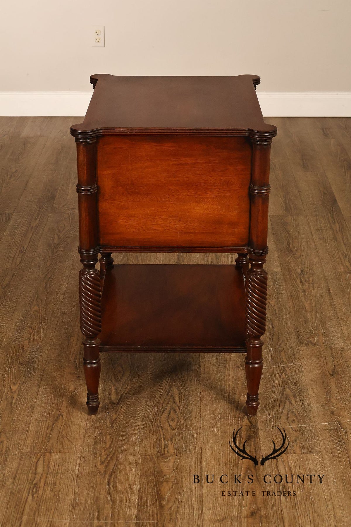 Ethan Allen "Newport" Pair Of Mahogany Two Drawer Nightstands