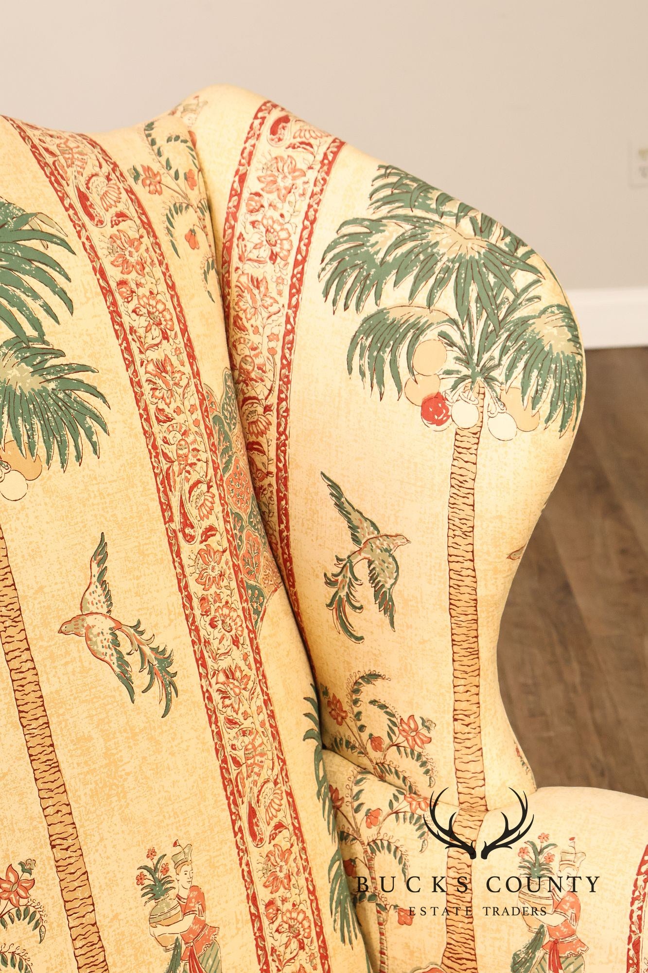 Kittinger Williamsburg Adaptation Chippendale Style Mahogany Wing Chair