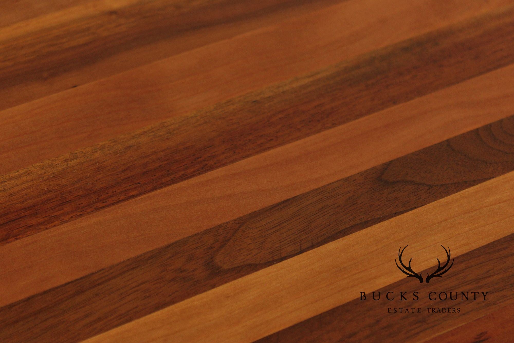 F.B. Farm Shenandoah Valley Butcher Block Iron Base Console Table & Wine Rack