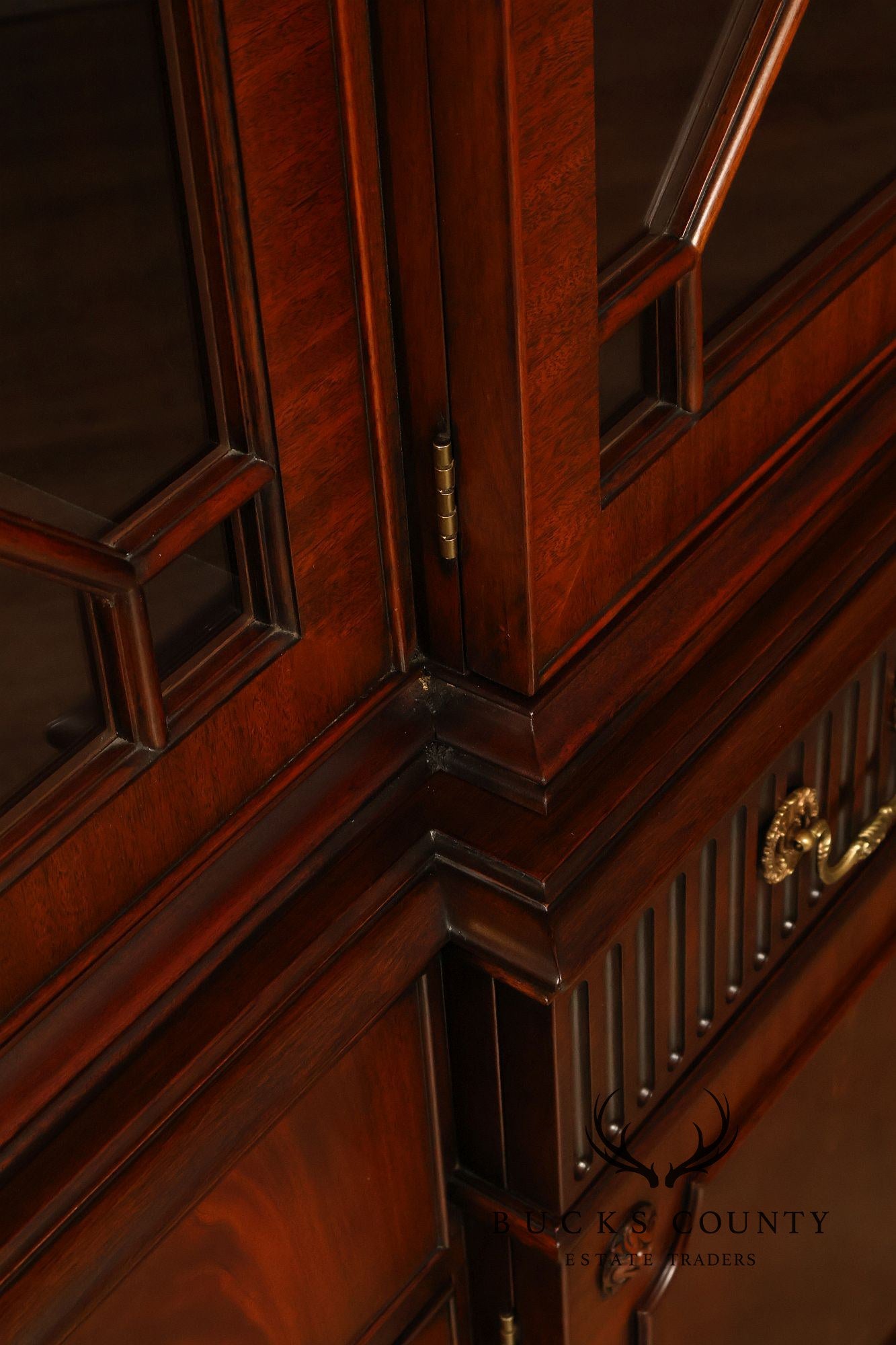 Henkel Harris Chippendale Style Mahogany China Cabinet Breakfront