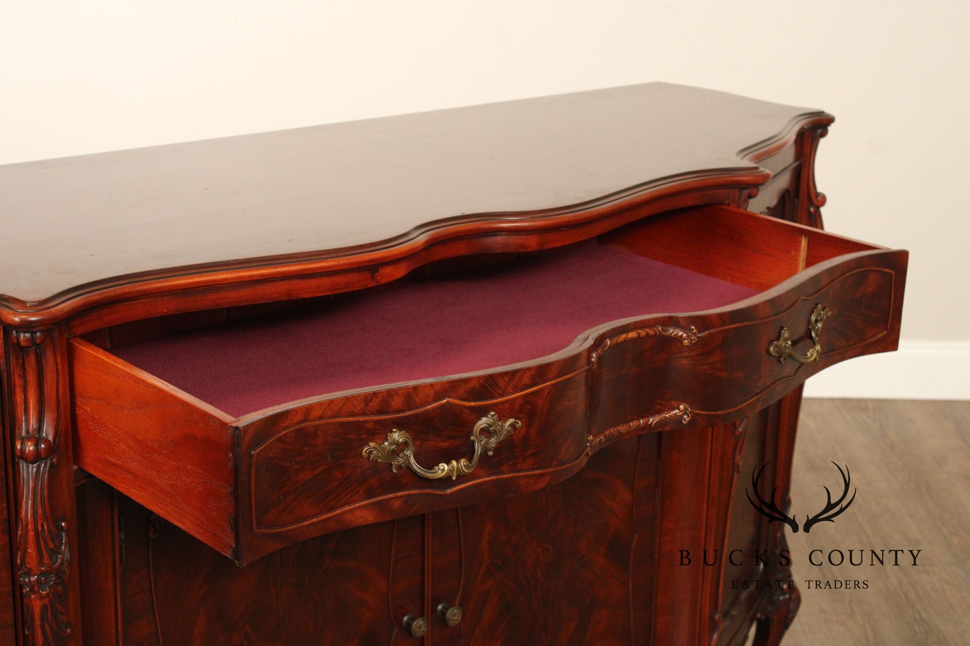 Batesville French Louis XV Style Carved Mahogany Sideboard