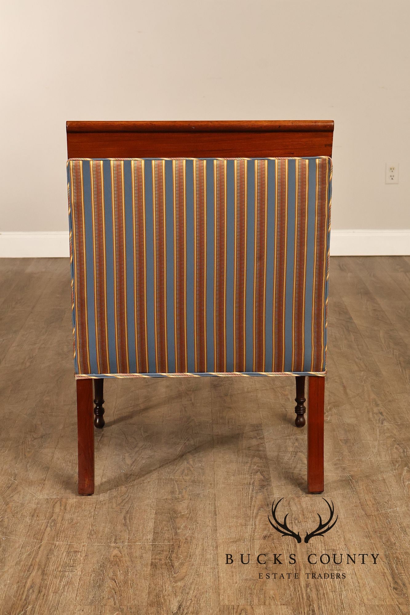 Sheraton Style Vintage Inlaid Mahogany Armchair