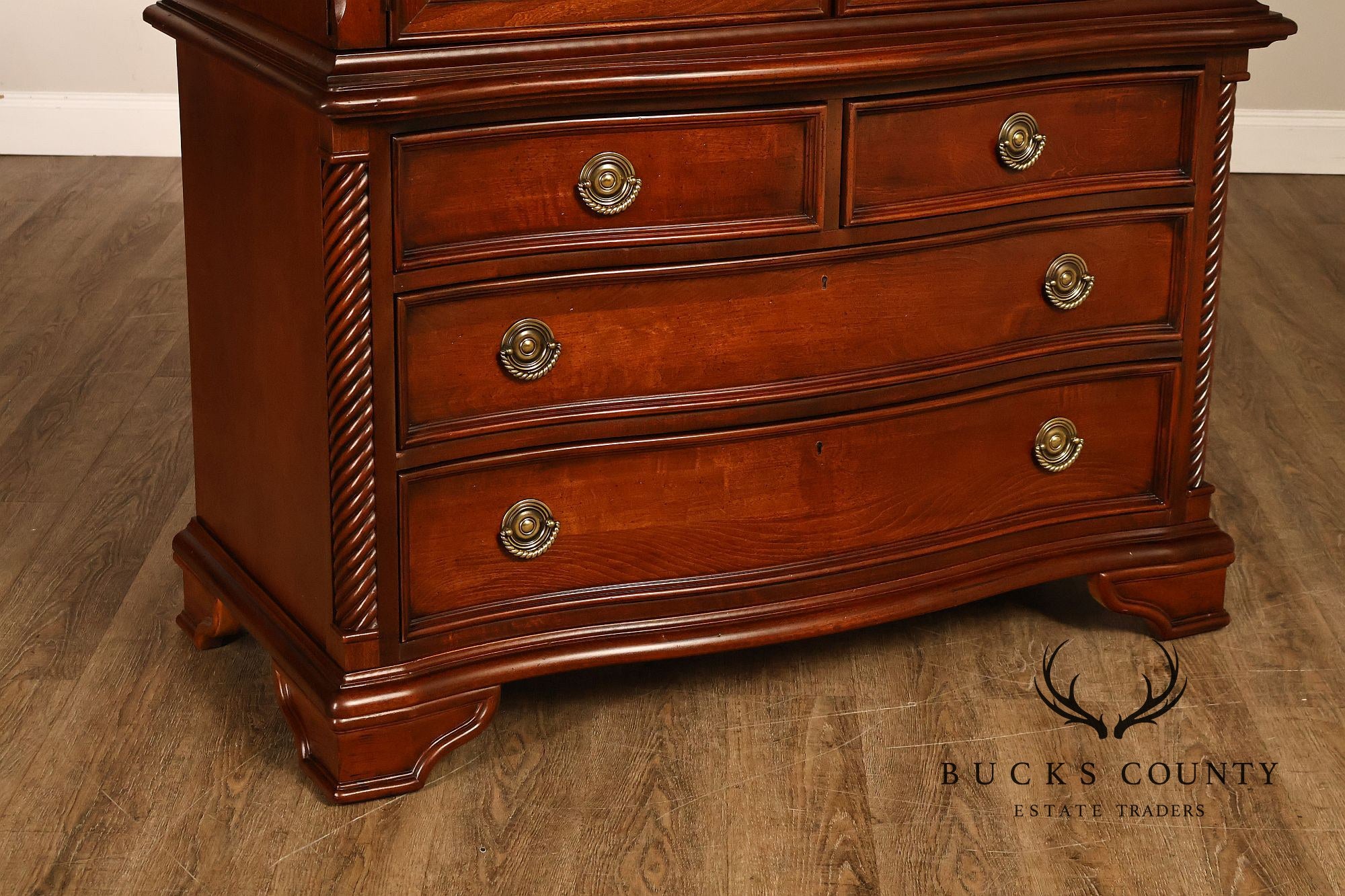 Stanley Furniture Traditional Carved Cherry Bedroom Storage Armoire