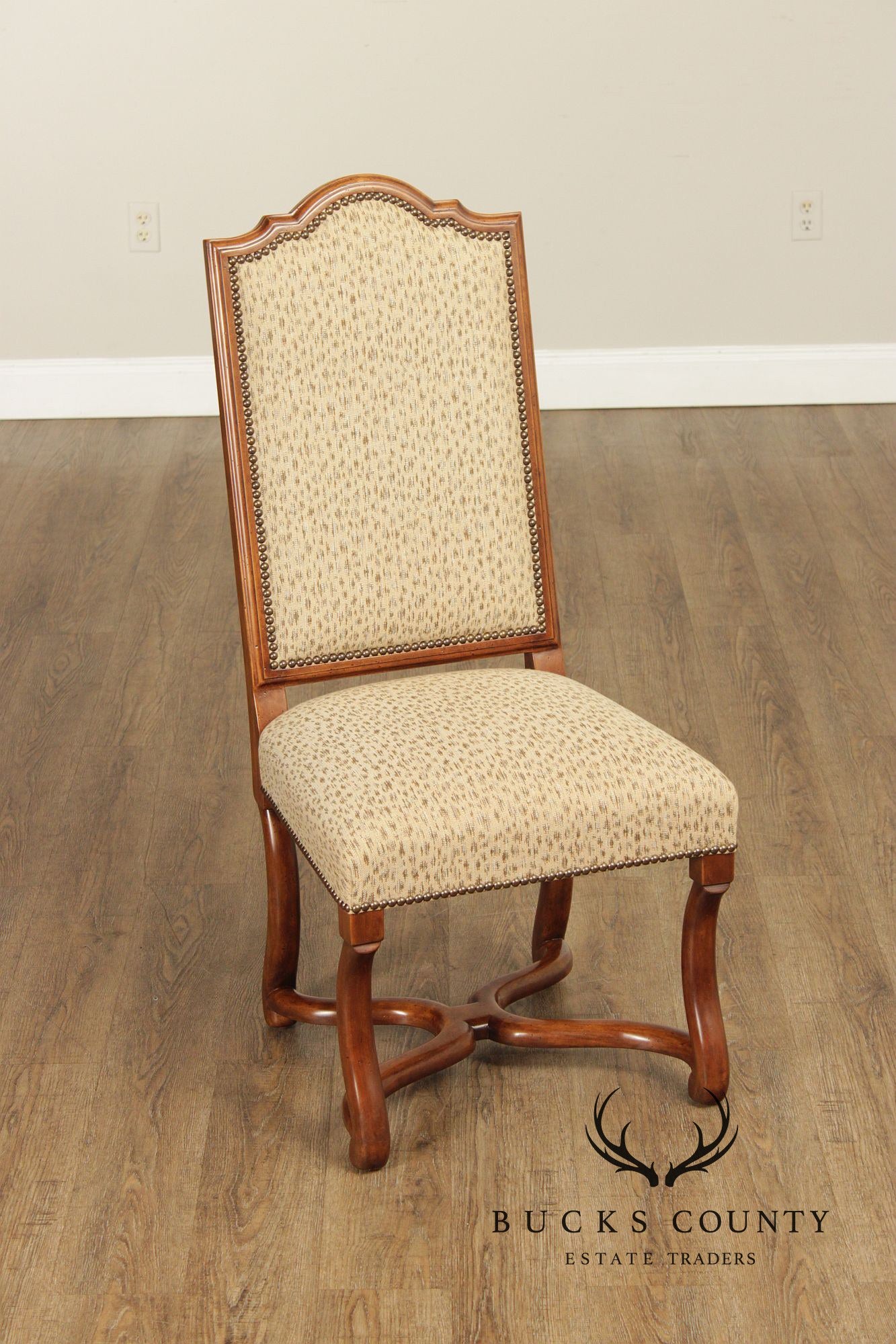 Minton-Spidell Set Of Four Os De Mouton Style 'Dauphine' Walnut Dining Chairs