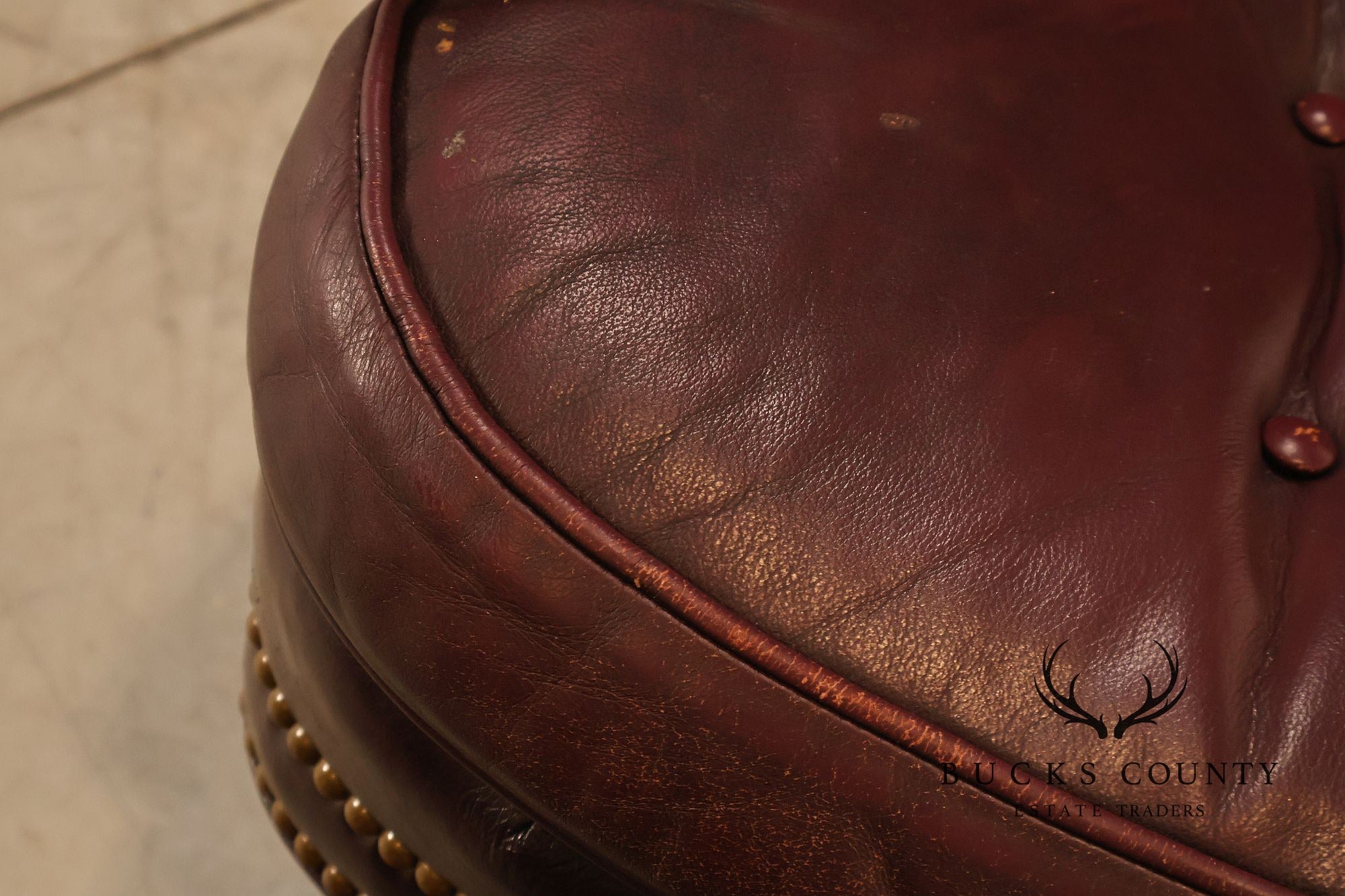 Hancock & Moore Vintage Burgundy Leather Executive Office Chair