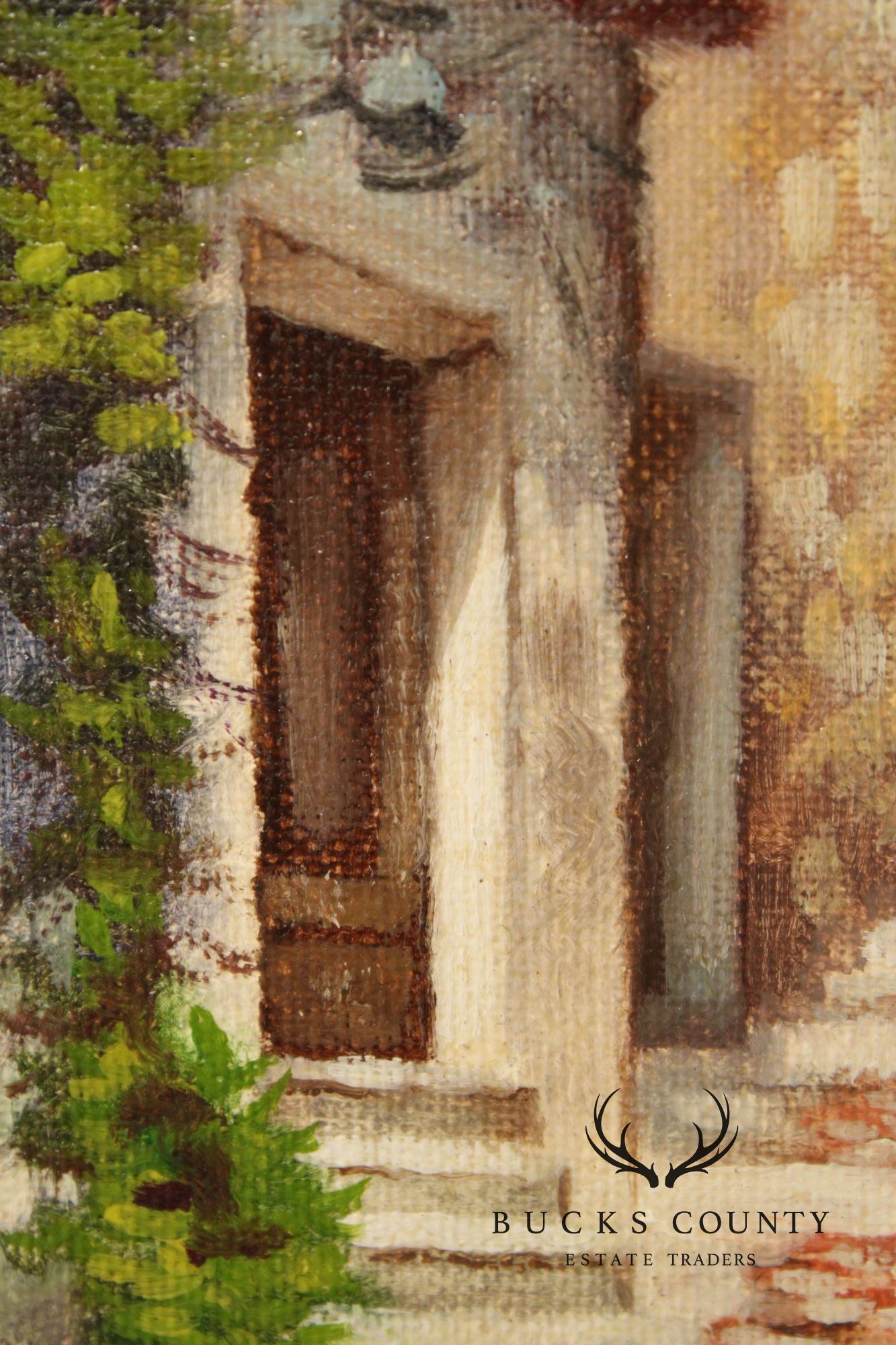 Marina Amodio Pair of Italian Street Scene Oil Paintings