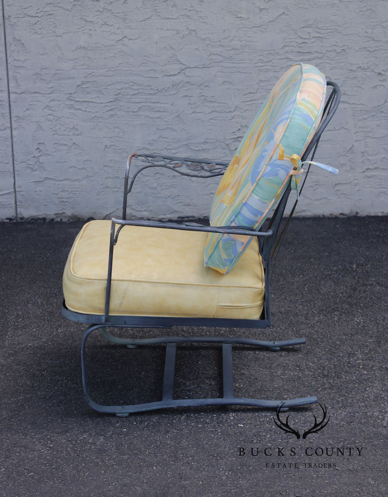 Woodard 'Chantilly Rose' Cast Iron Outdoor Lounge Chair