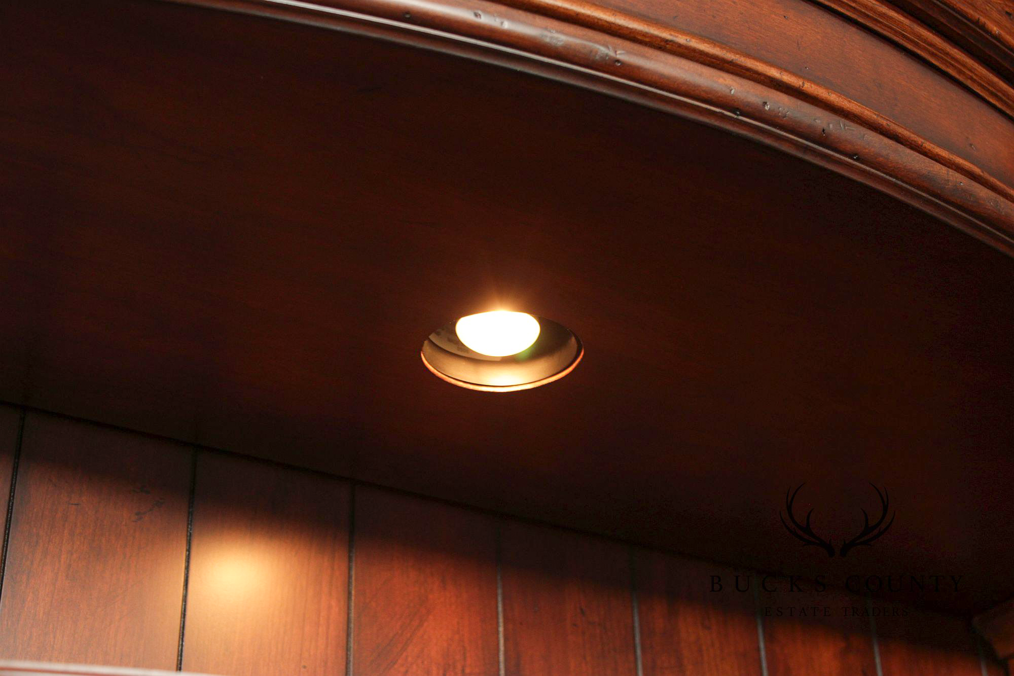 Large Traditional Lighted Double Bookcase