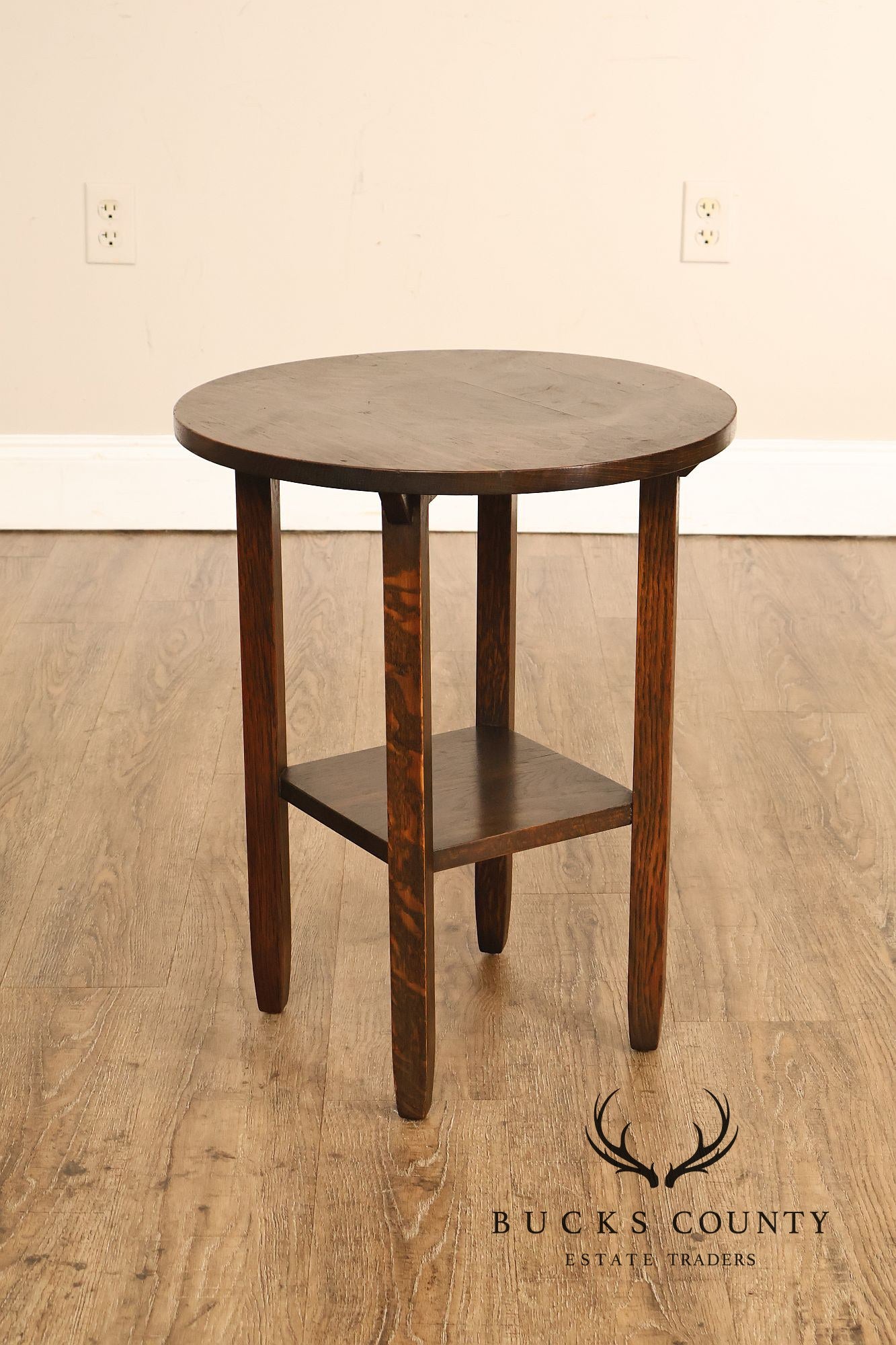 Limbert Mission Quartersawn Oak Round End Table
