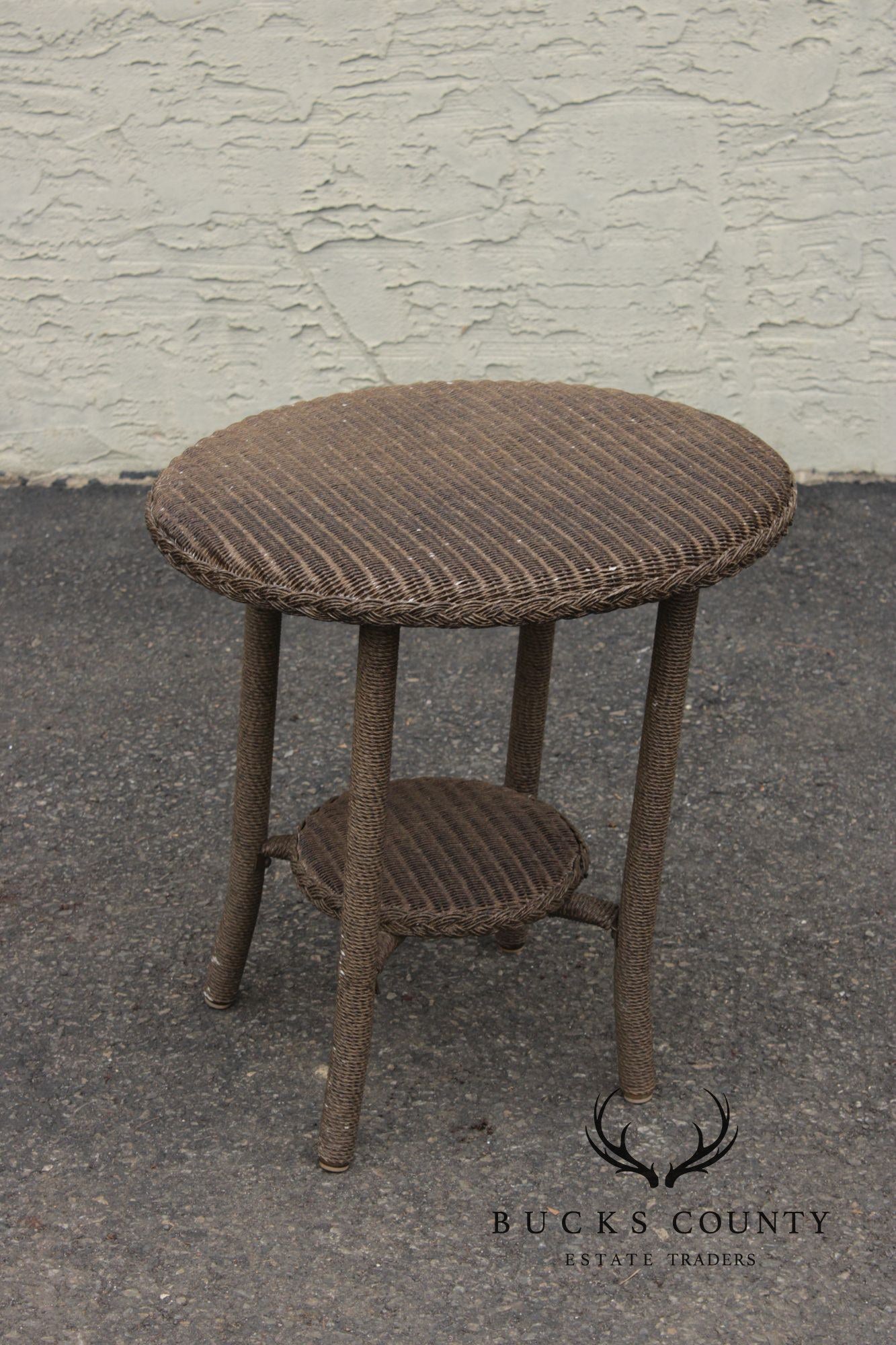 Lloyd Loom Outdoor Patio Wicker Side Table