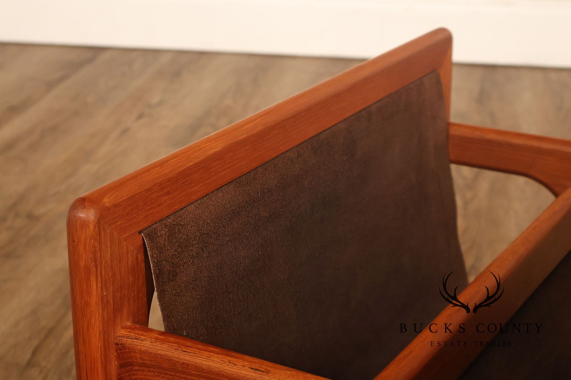 Salin Møbler Danish Modern Teak and Leather Magazine Rack
