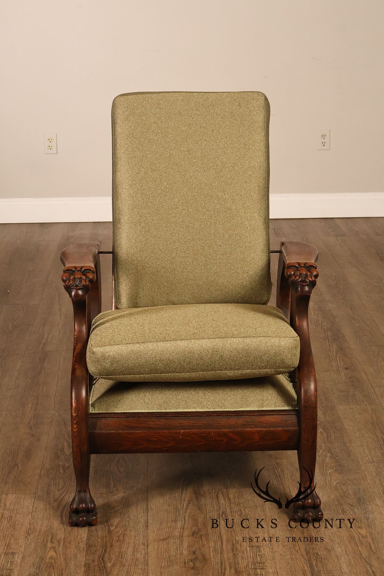 Antique Victorian Oak Morris Reclining Chair
