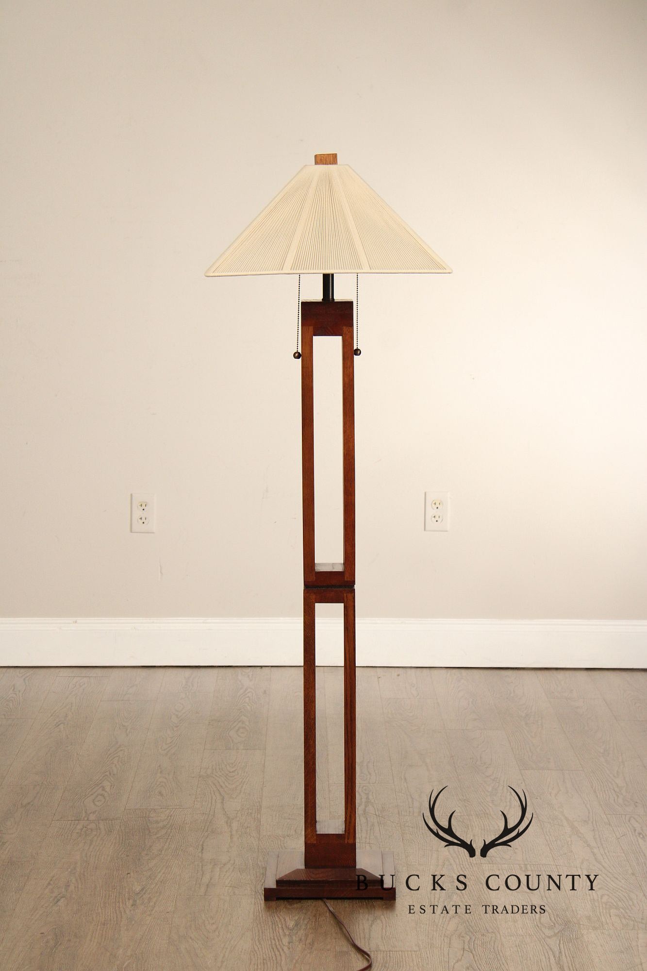Quoizel Arts & Crafts Style Oak Floor Lamp