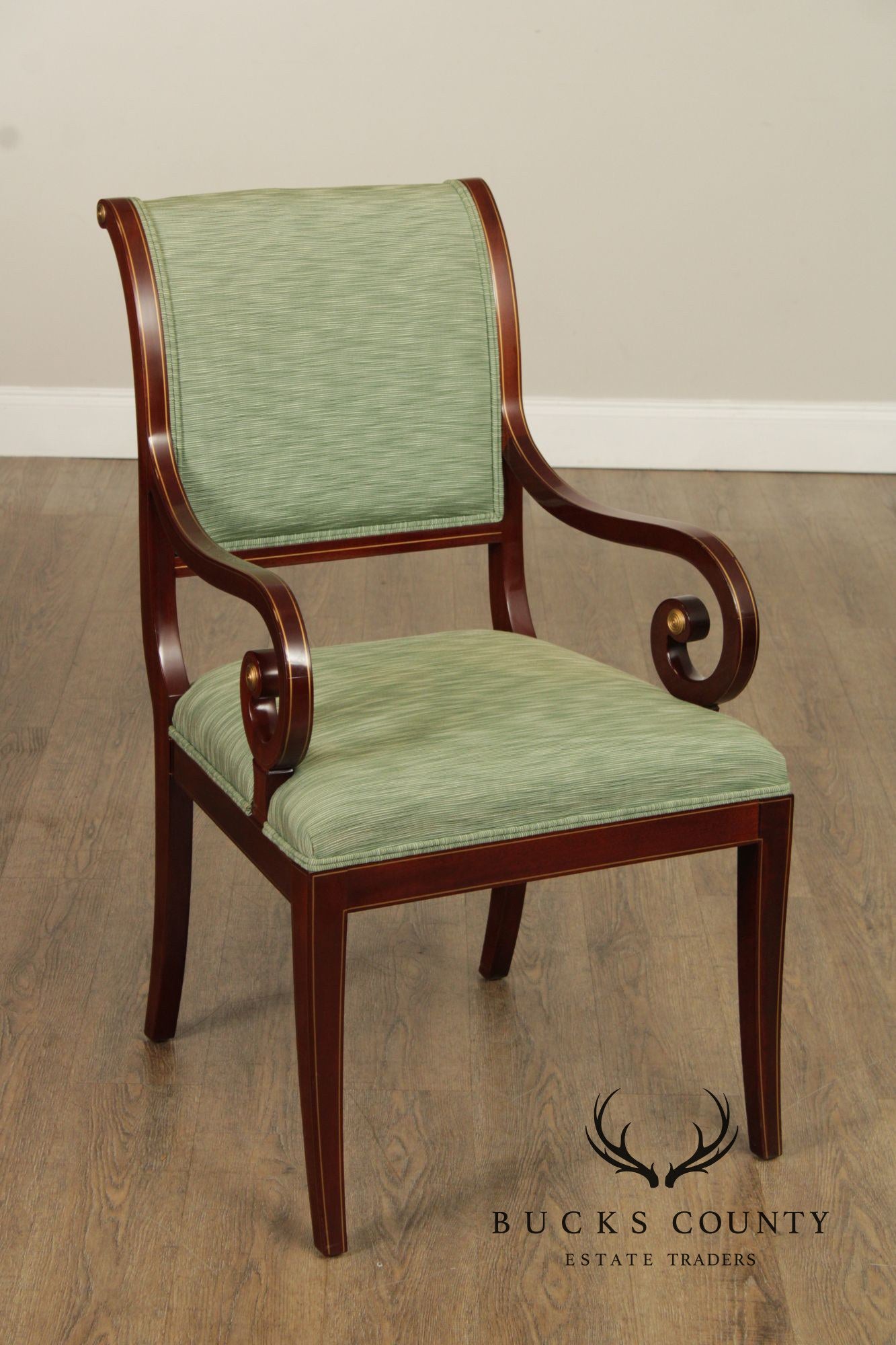 Kindel Empire Style Set of Eight Mahogany Dining Chairs