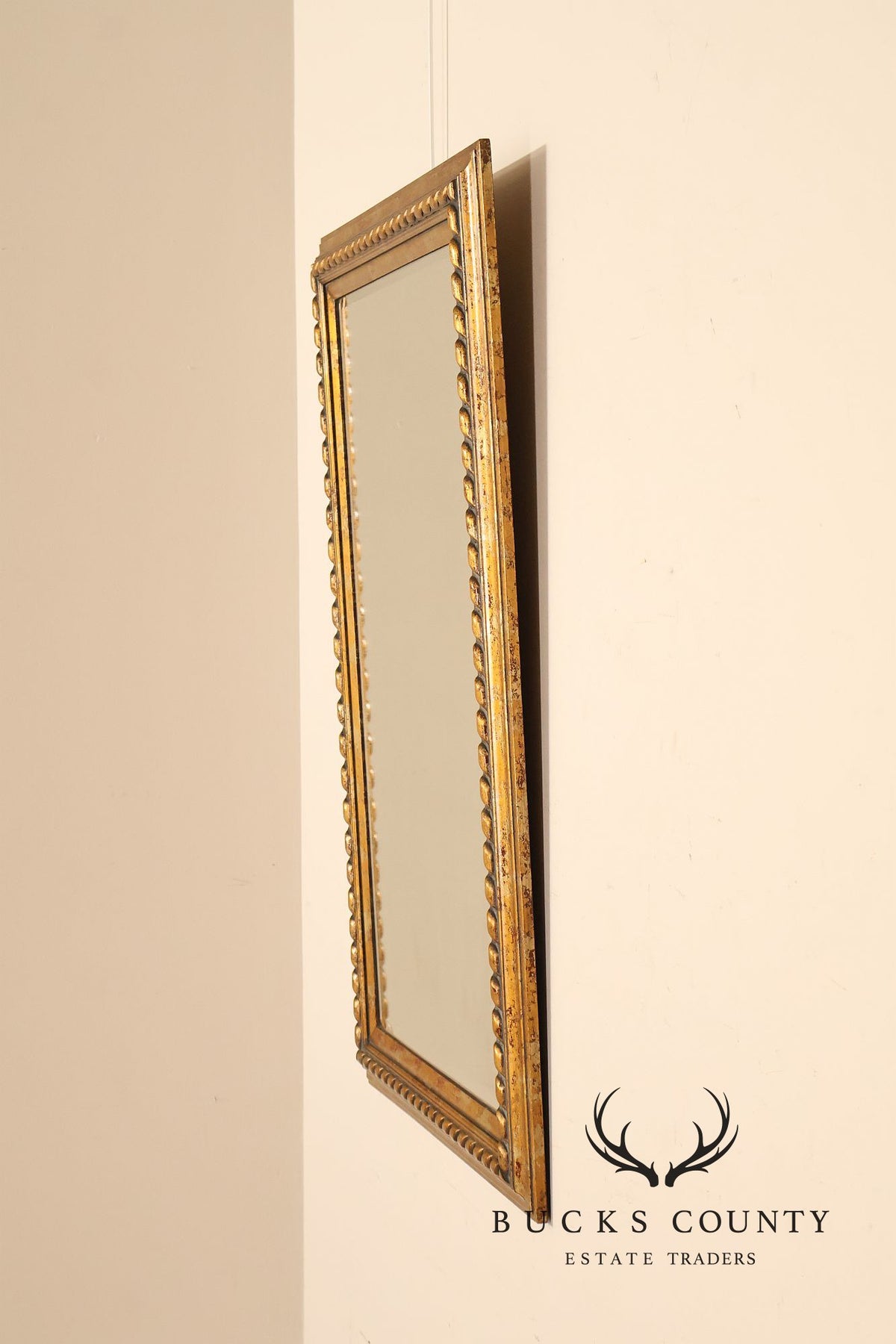 Traditional Giltwood Beveled Rectangular Wall Mirror